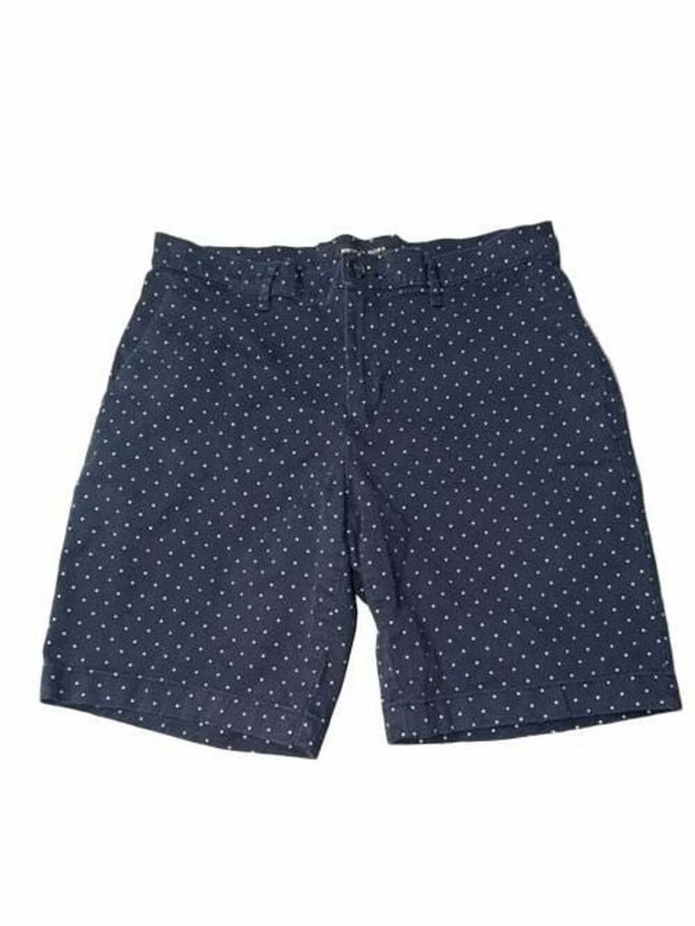 Michael Kors Chino Shorts Size 32 Navy Blue Polka Dot Flat Front